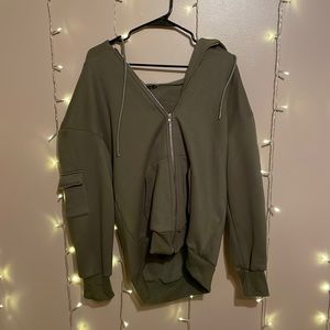 Green Zip Up Hoodie